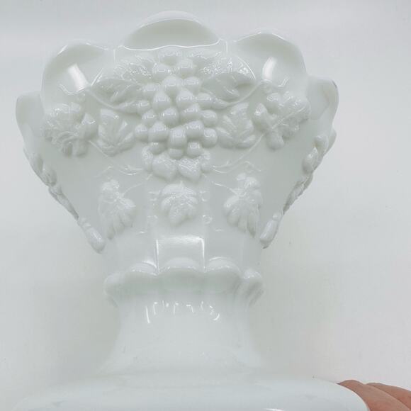 Westmoreland Paneled Grape Milk Glass 5" Epergne Base Piece Code - EPEB5 Antique - Picture 3 of 9